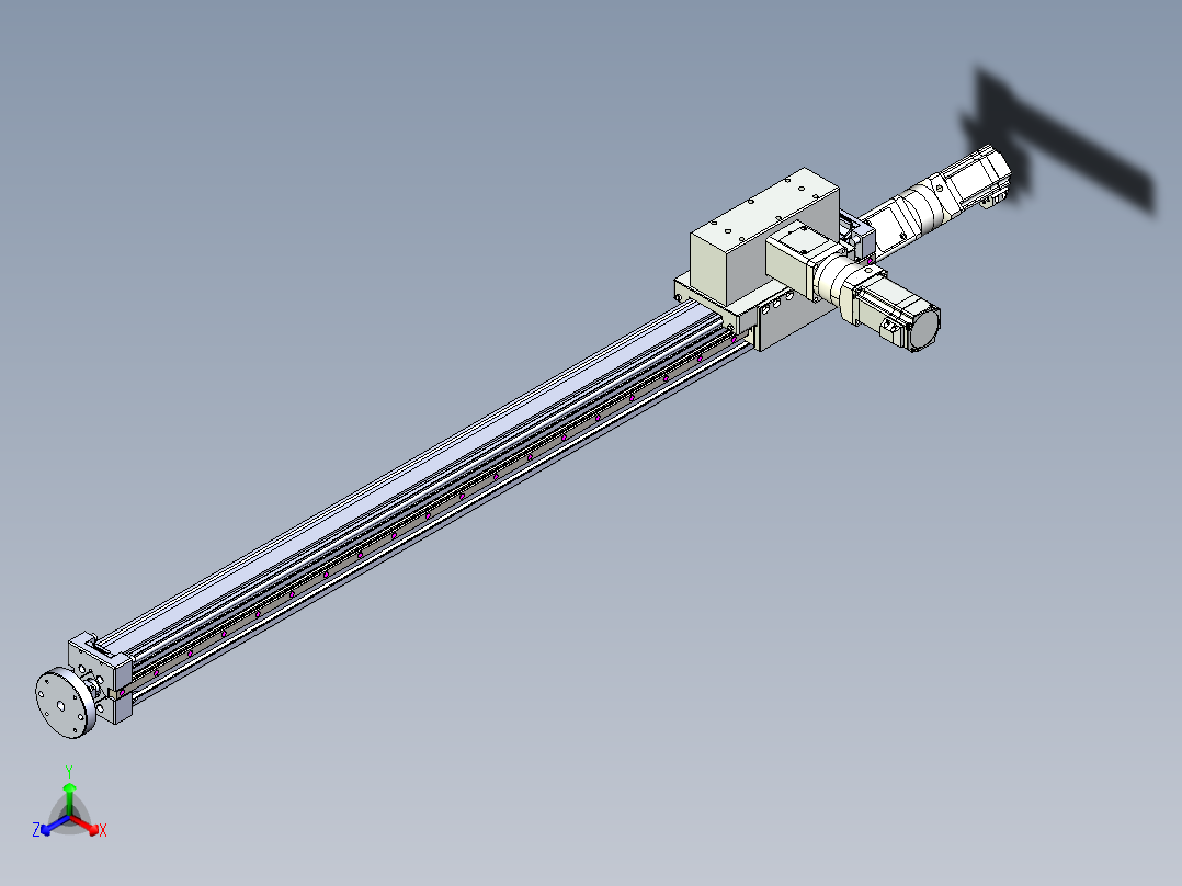 威洛博直线电机模组EB6ZR-L140-S1020-RZ575K-Z575K-MS3正等轴测图