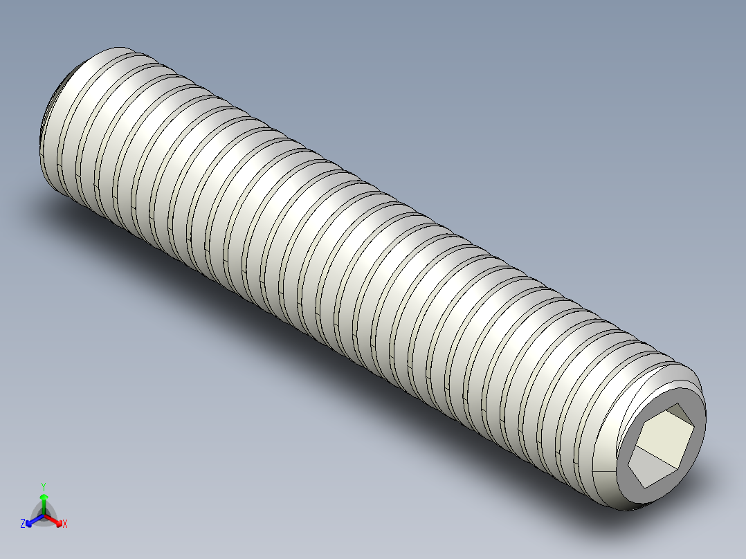 DIN 913-ISO 4026 固定螺钉-M5 L=25.STEP主视图