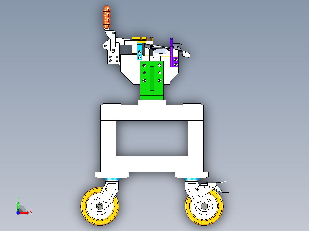 焊接工装架小车前视图