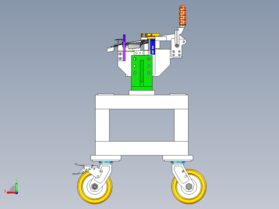 焊接工装架小车后视图