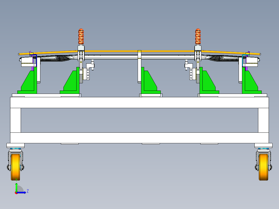 焊接工装架小车左视图