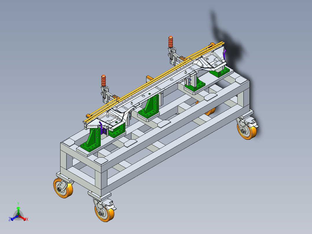 焊接工装架小车正等轴测图