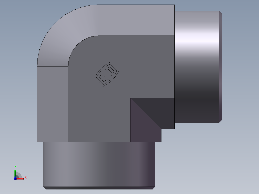 弯接头-W、1D9-52前视图