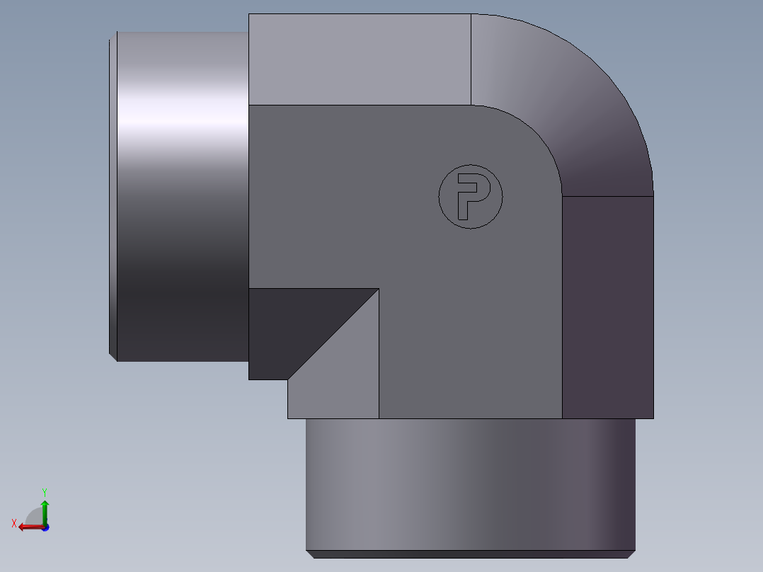弯接头-W、1D9-52后视图