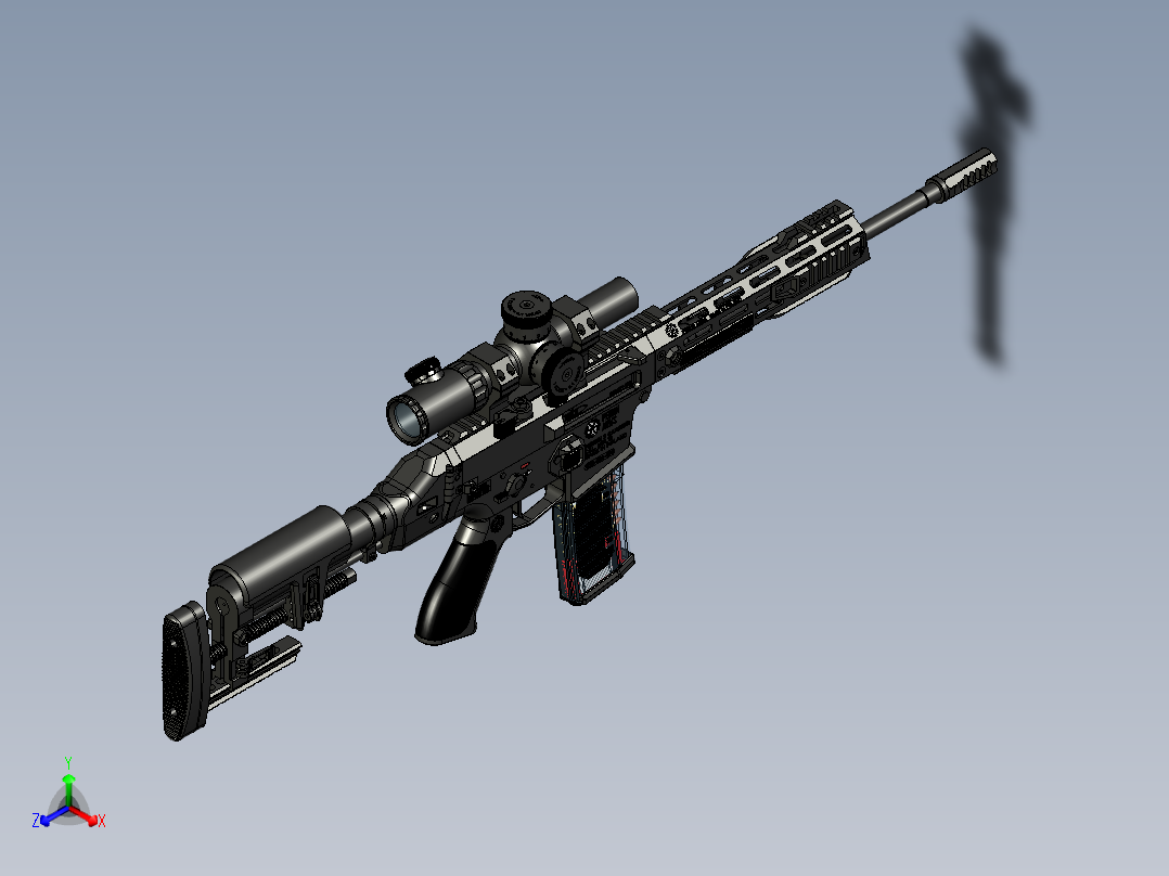 手枪左轮冲锋枪老式狙击步枪设计3D图纸perun-s STP