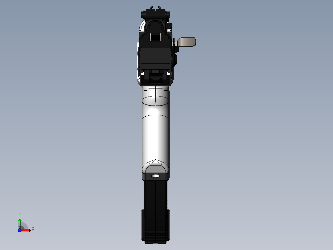 手枪左轮冲锋枪老式狙击步枪设计3D图纸AK47 SolidWorks前视图