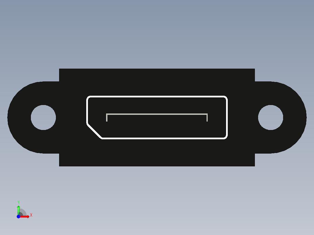 显示端口法兰适配器12前视图