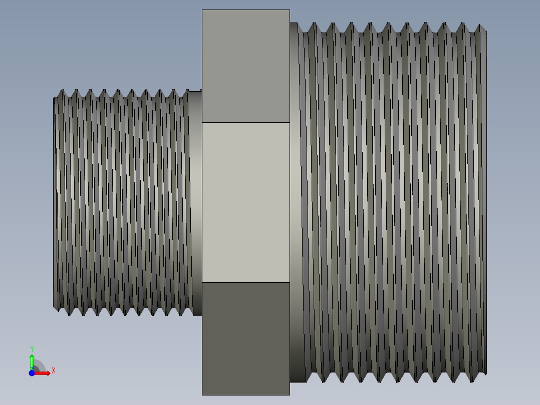 螺纹管对丝-六角异径 DN32-DN20前视图