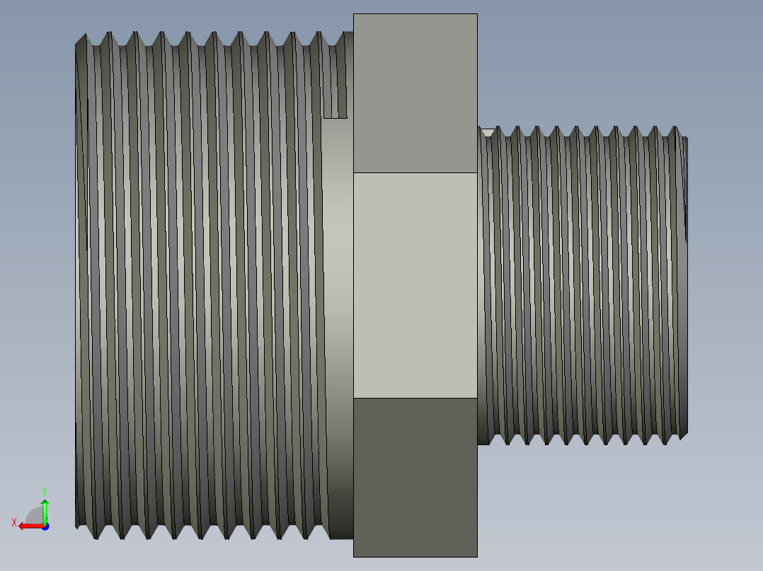 螺纹管对丝-六角异径 DN32-DN20后视图