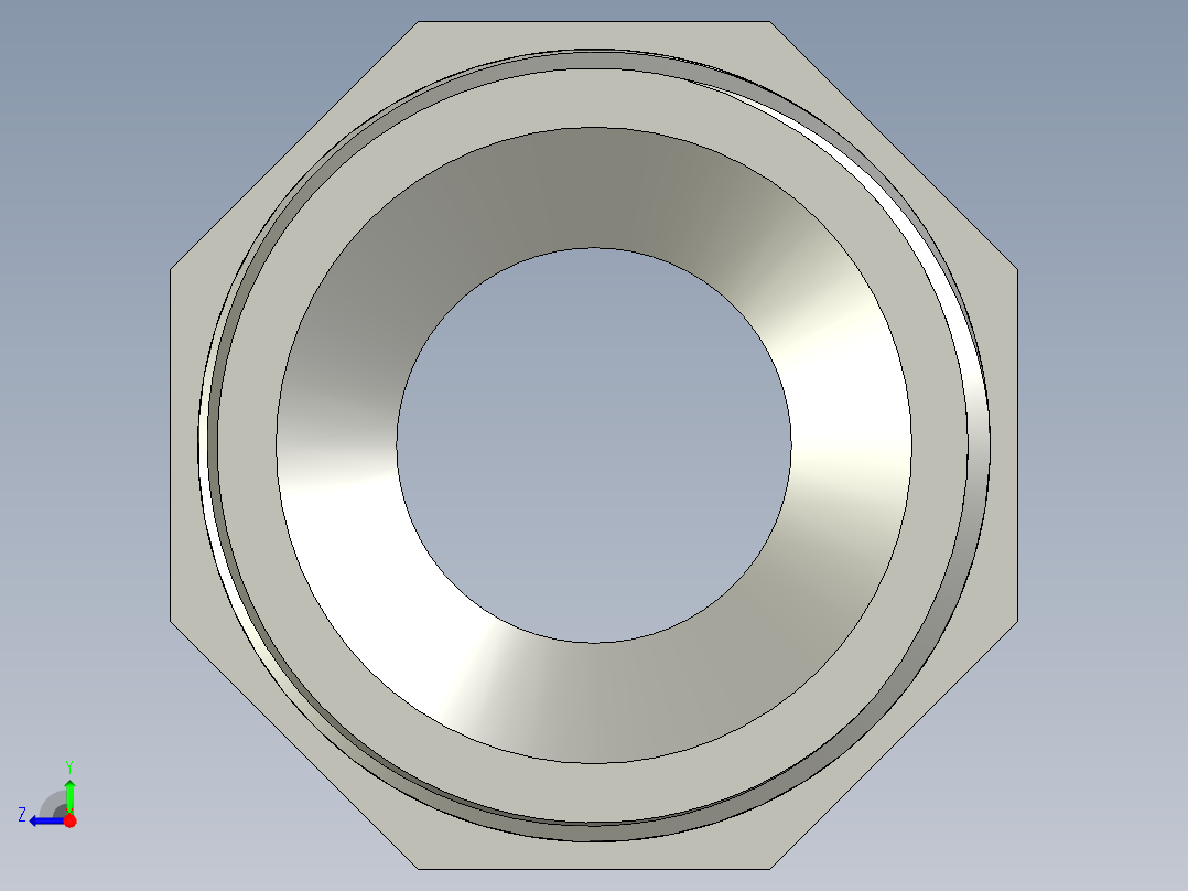 螺纹管对丝-六角异径 DN32-DN20右视图
