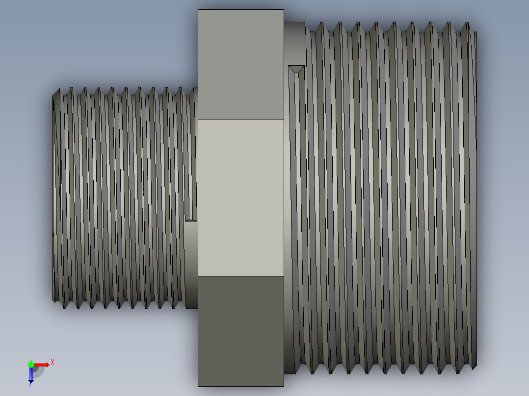 螺纹管对丝-六角异径 DN32-DN20俯视图