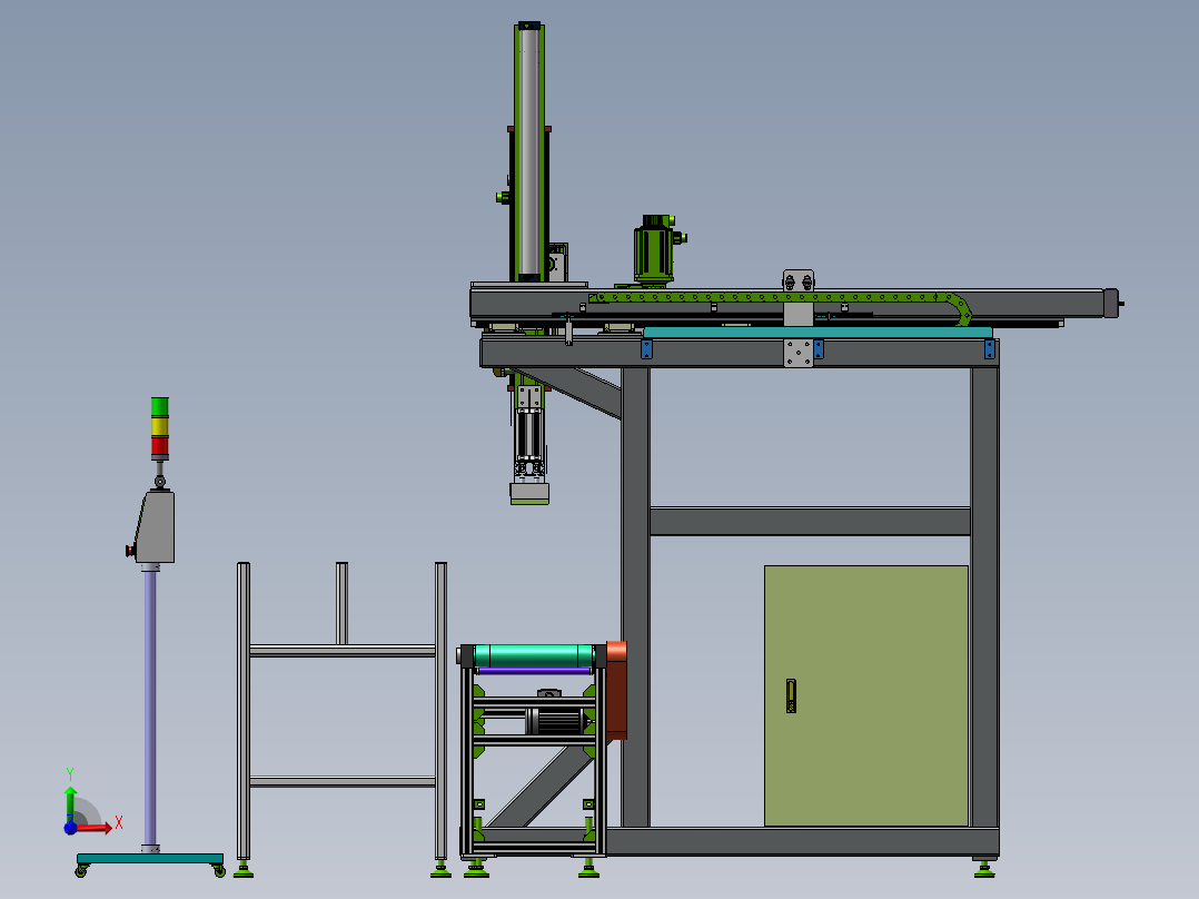 重载上料桁架机械手集成  sw18前视图