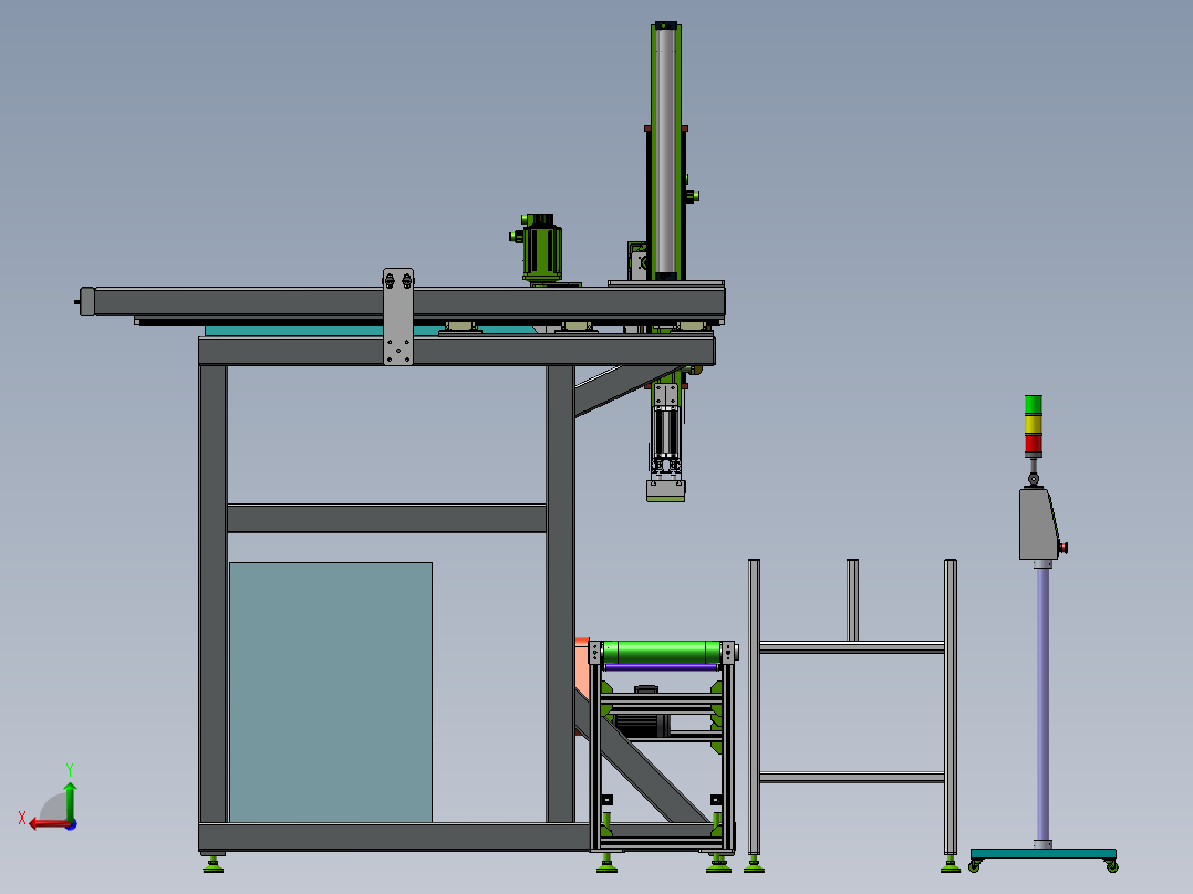 重载上料桁架机械手集成  sw18后视图