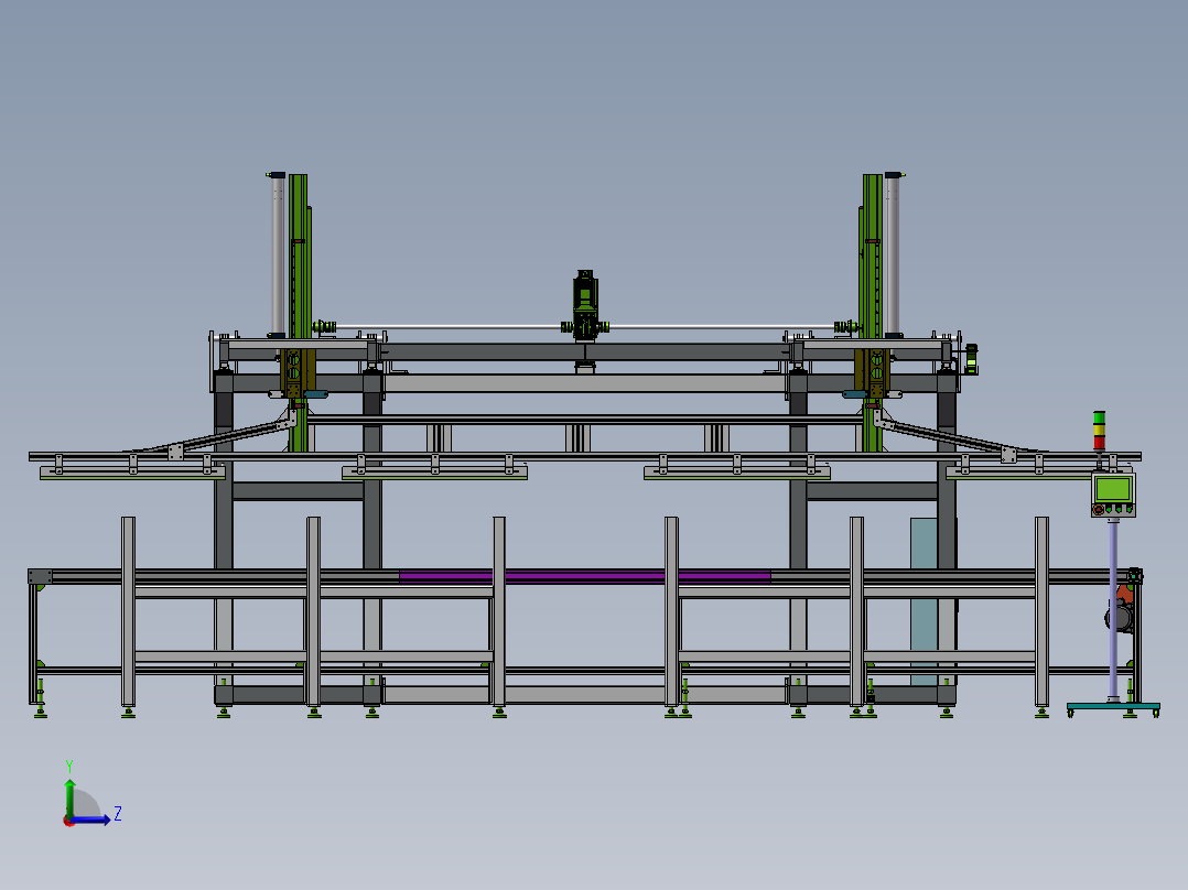 重载上料桁架机械手集成  sw18左视图