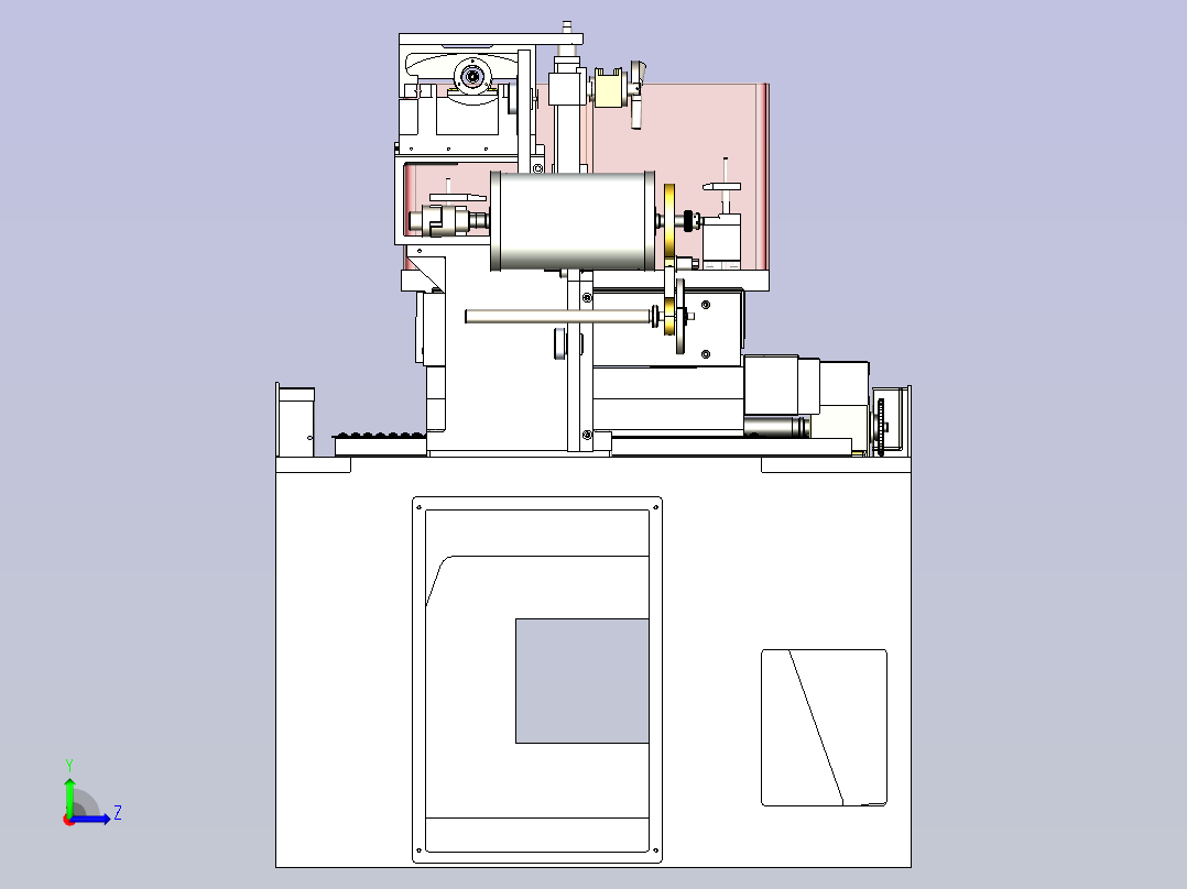 DK系列线切割机3D图纸三维模型左视图