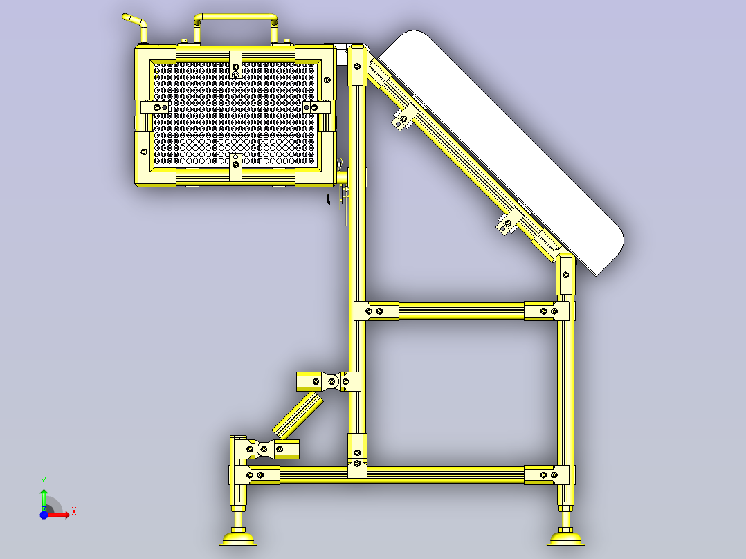 一款工件储料器＆传送装置3D模型前视图