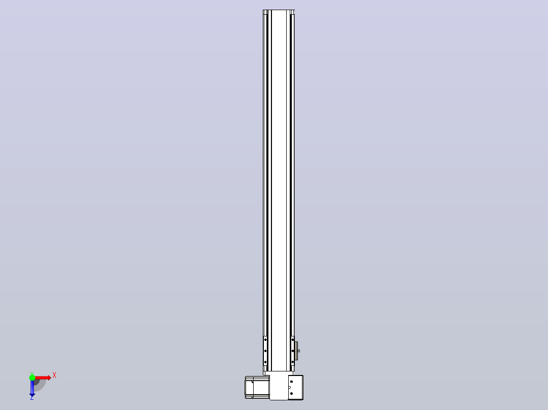 皮带直线轴半封闭可选导轨TPA-HNB-85S-90-L800-RP-C-P20-N3俯视图