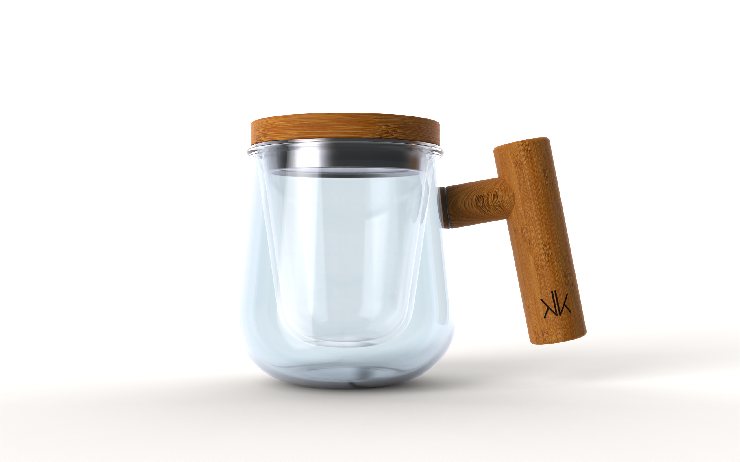 木柄泡茶杯