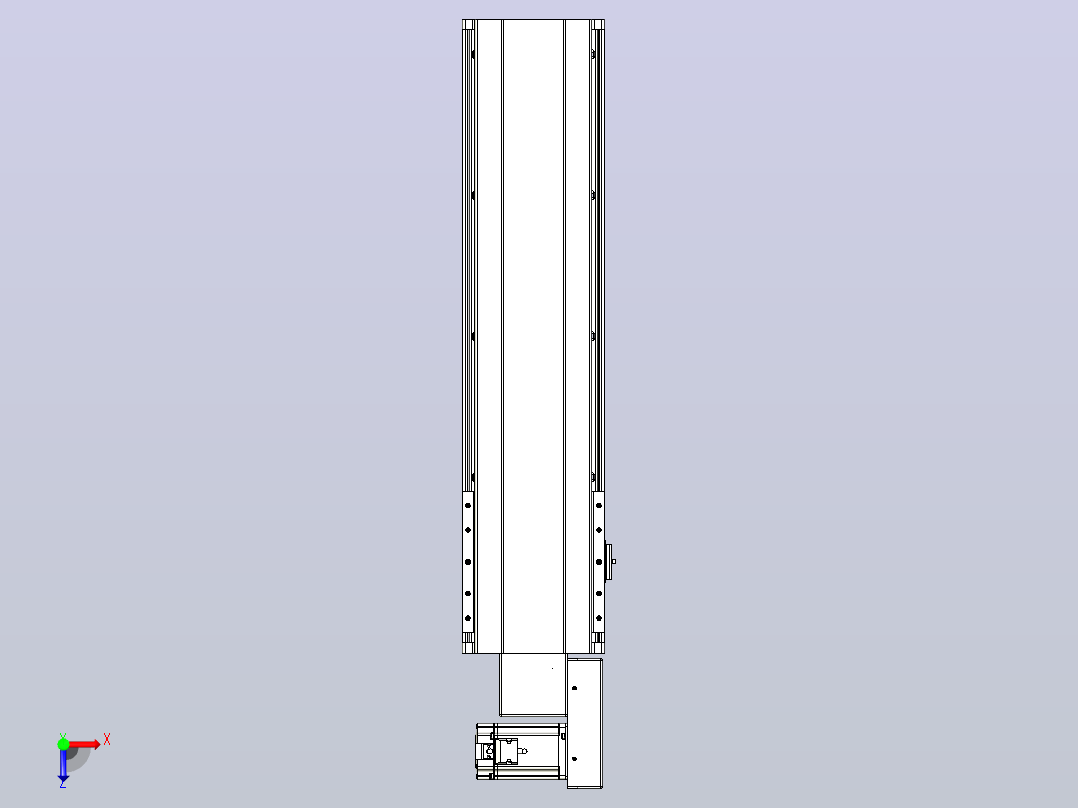 皮带直线轴半封闭可选导轨TPA-HNB-202D-140-L550-MR-C-P75-N3俯视图