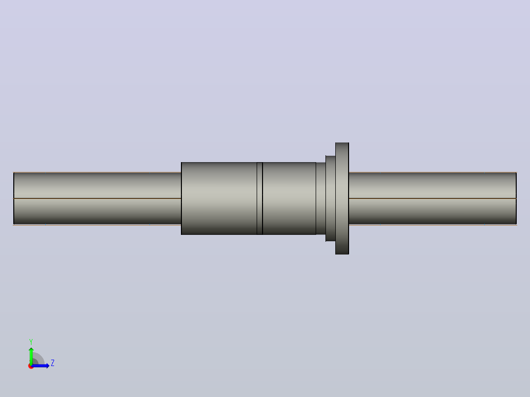 CMFZD16032-5滚珠丝杆3D模型左视图
