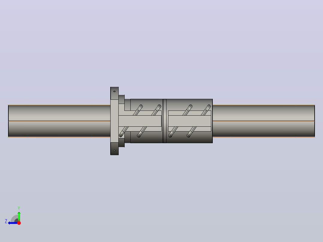 CMFZD16032-5滚珠丝杆3D模型右视图