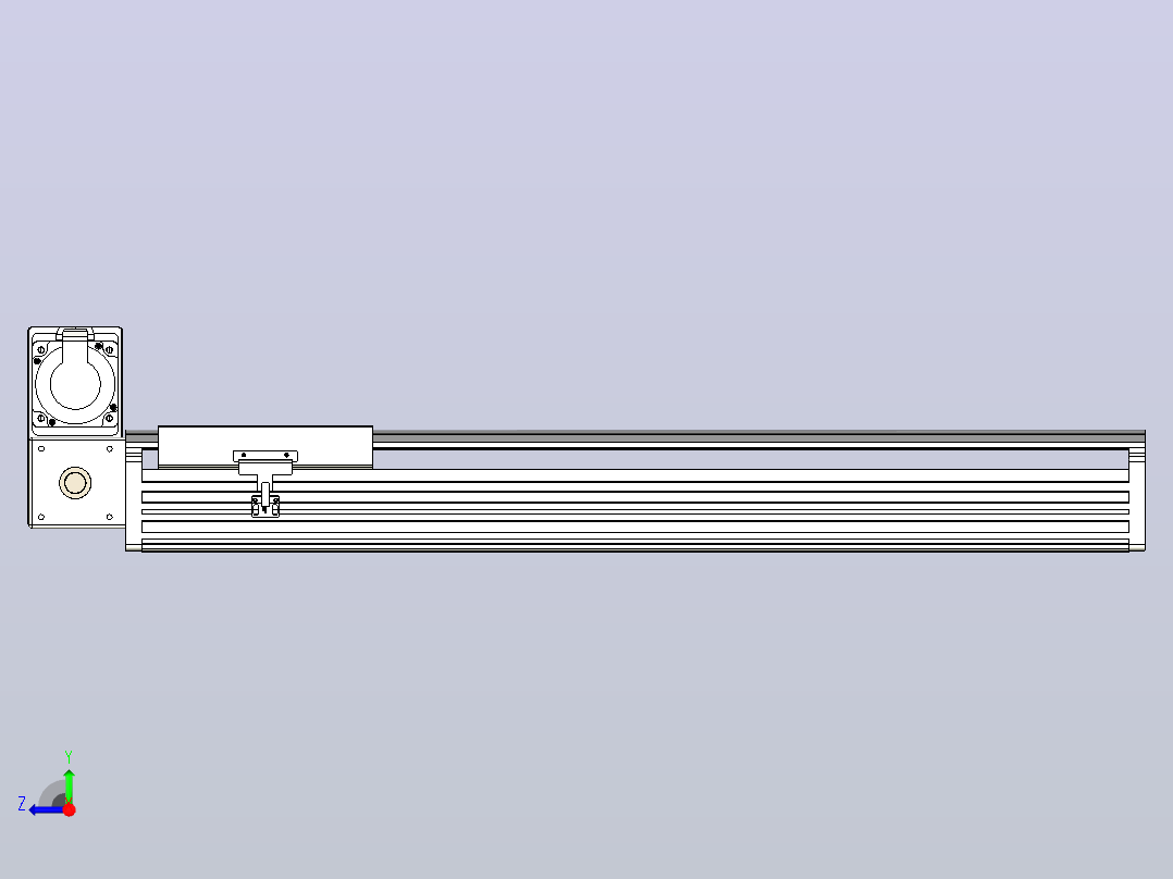 皮带直线轴半封闭可选导轨TPA-HNB-202D-140-L600-LU-Y-P75-N3右视图