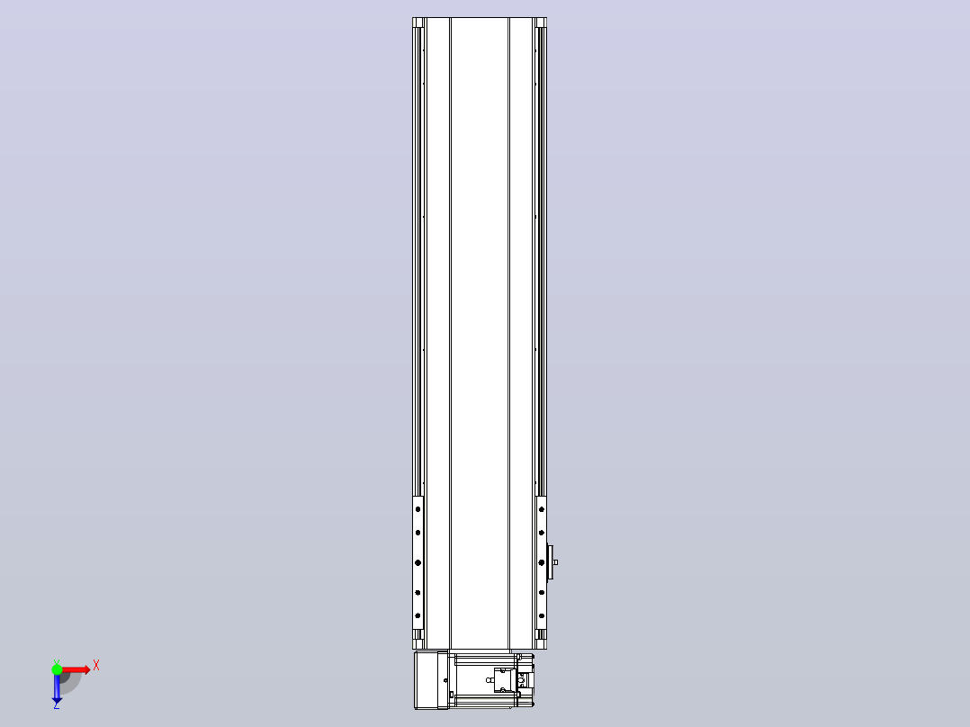 皮带直线轴半封闭可选导轨TPA-HNB-202D-140-L600-LU-Y-P75-N3俯视图