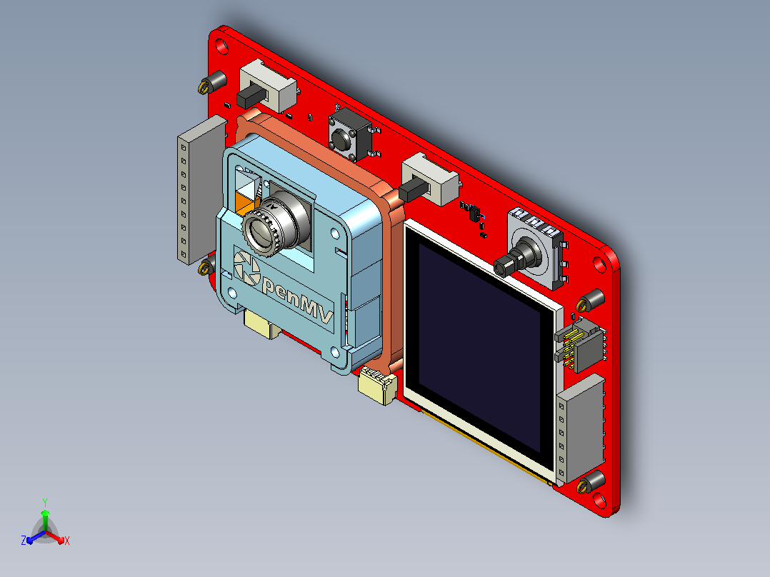 OpenMV AE3 OLED 分线板正等轴测图