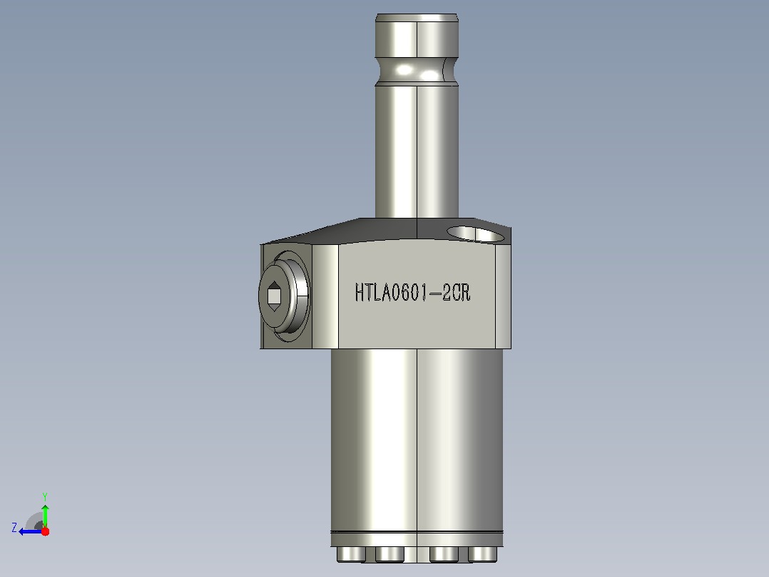 HTLA0601-2CR上法兰旋转式夹紧器右视图