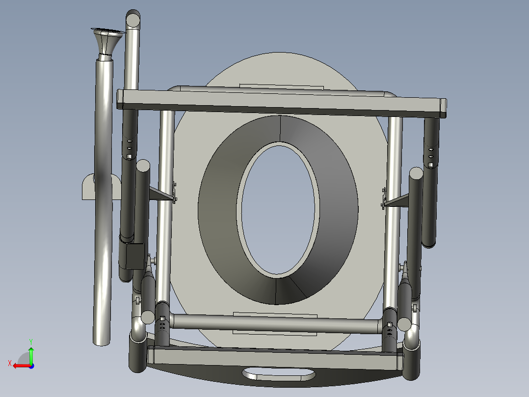 老年人坐便椅3D数模图纸 STP格式后视图