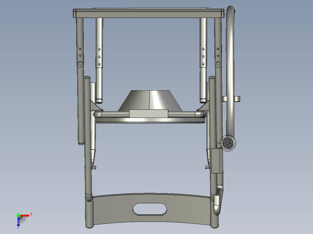老年人坐便椅3D数模图纸 STP格式俯视图