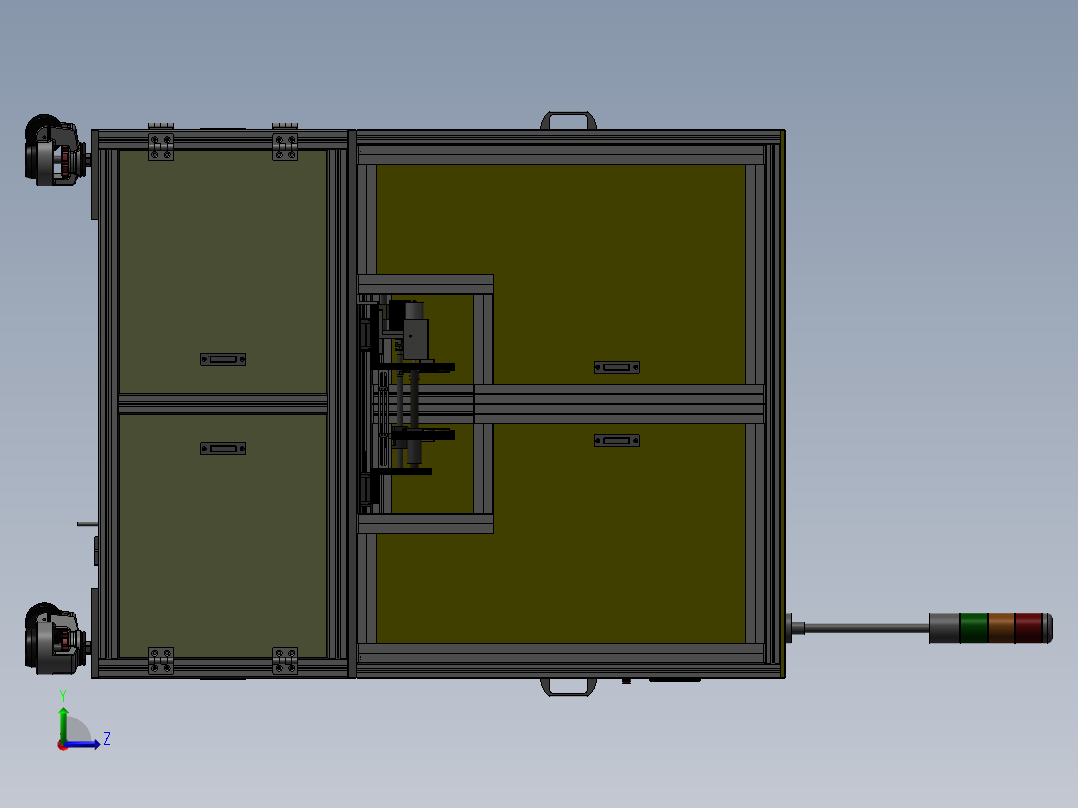 回流输出机器左视图