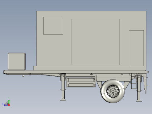 平床拖车单轴右视缩略图