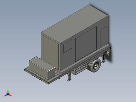 平床拖车单轴正等轴测缩略图