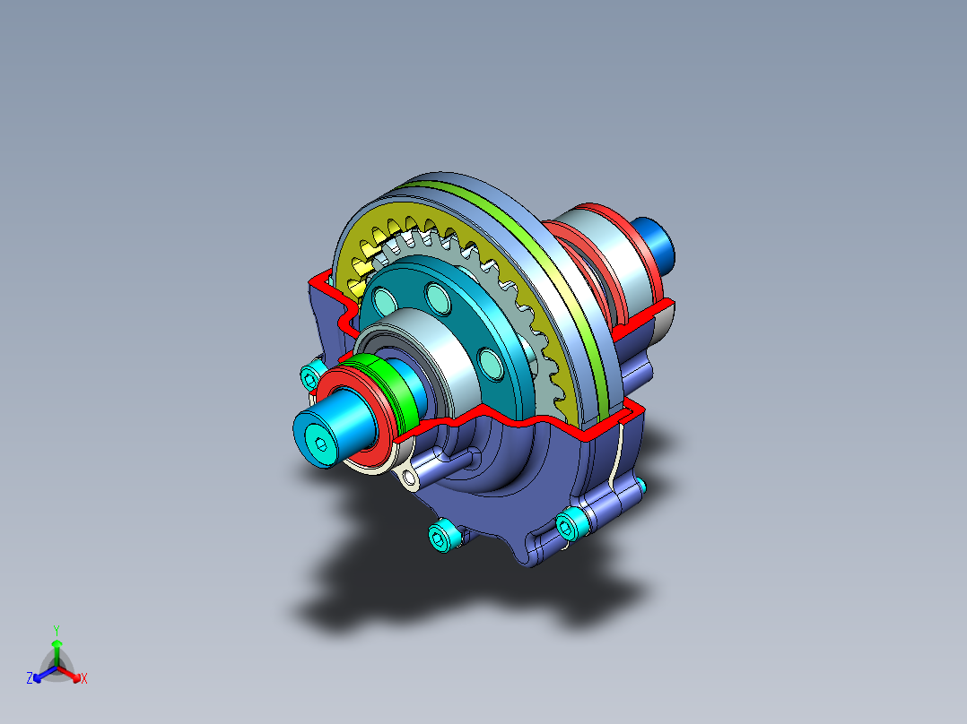 行星齿轮减速器3D图纸 STP格式
