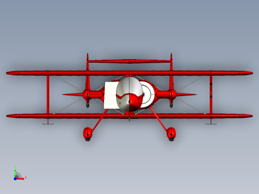 Oracle Challenger 2-2-1双翼飞机3D图纸 step格式前视缩略图