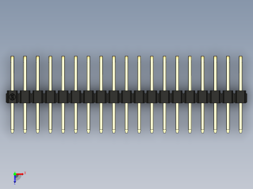 彩色公排针 100mil 2.54mm 系列-DS1022_black_3x19p_100mil_TypeD_rev1.0俯视缩略图