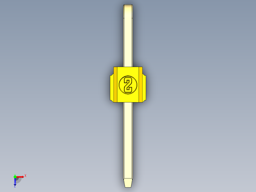彩色公排针 100mil 2.54mm 系列-DS1022_yellow_2x01p_100mil_TypeD_rev1.0俯视图
