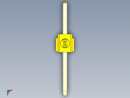 彩色公排针 100mil 2.54mm 系列-DS1022_yellow_2x01p_100mil_TypeD_rev1.0俯视缩略图