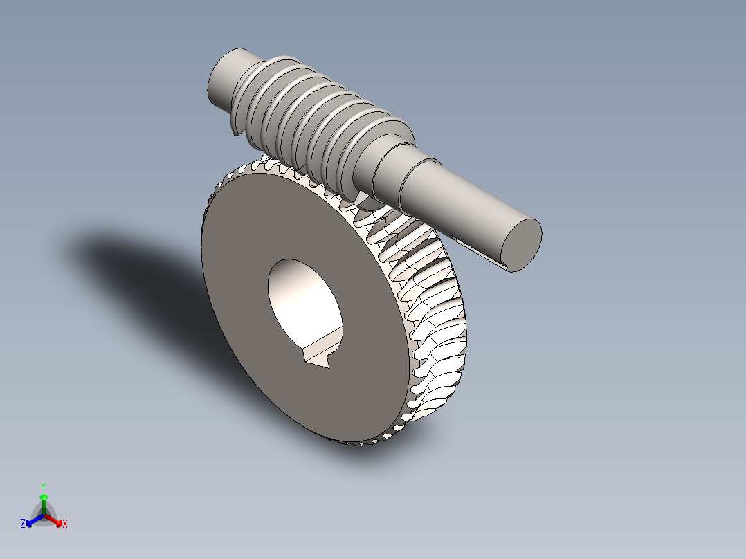 蜗轮总成正等轴测图