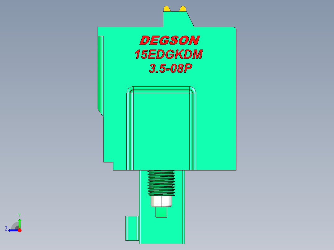 DEGSON 15EDG（公头） 3.5mm 螺钉锁紧，插拔式接线端子 FullPack-15EDGKDM-3.5-08P-14-00AH右视图
