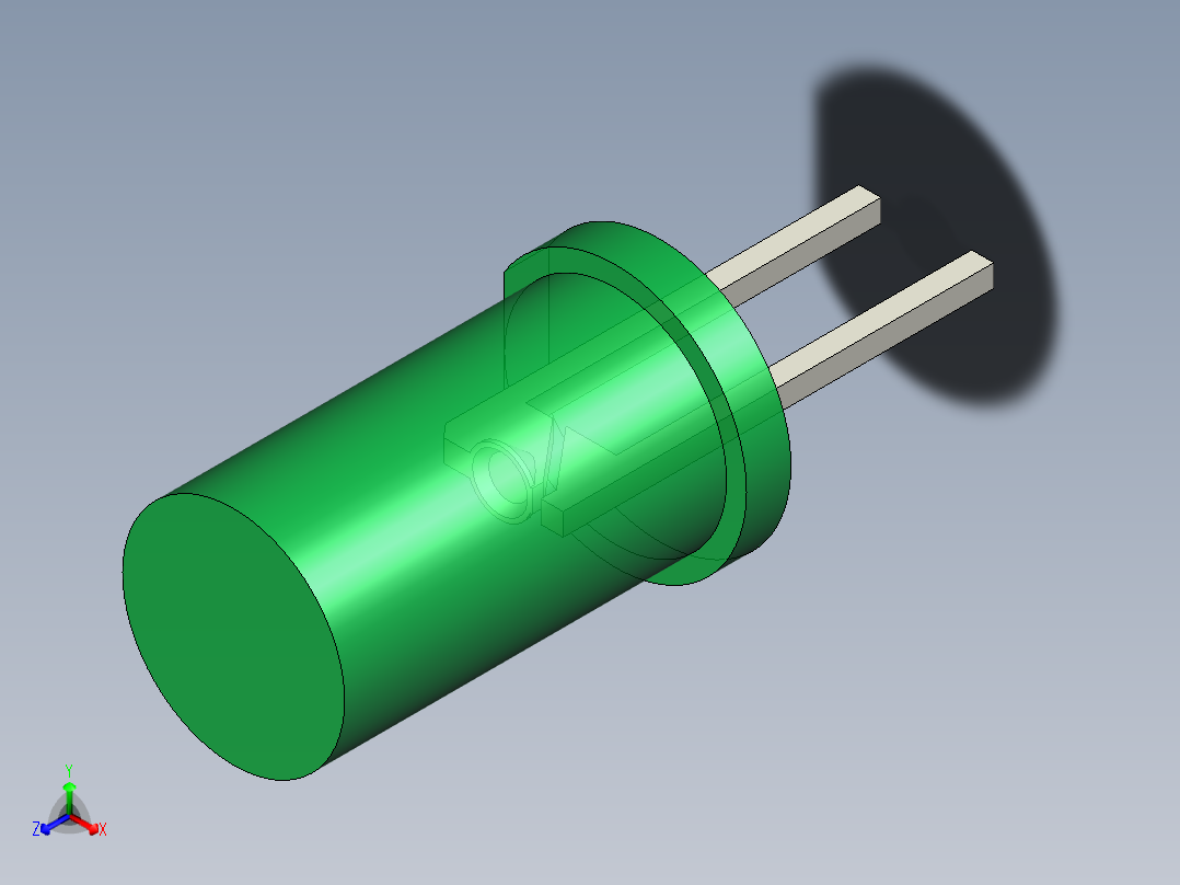 LED_Cylindrical_Green8_D5x9.6mm正等轴测图