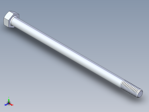 UNC 六角螺栓-Hex Bolt 0.3125-18 x 6正等轴测缩略图