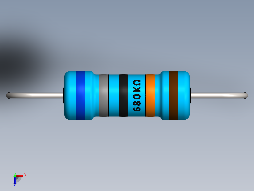 电容器 二极管 电阻器-Resistor 680K Ohm 1 Watt主视图