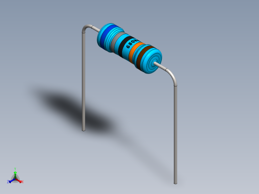 电容器 二极管 电阻器-Resistor 680K Ohm 1 Watt正等轴测缩略图