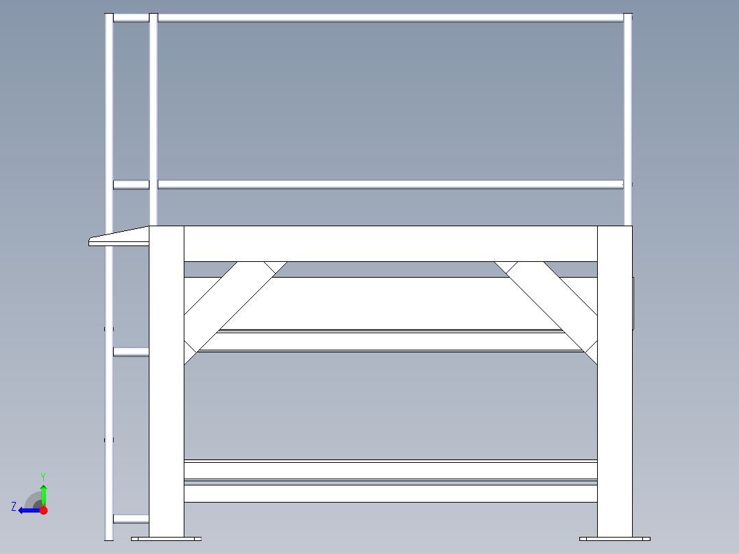 粉末-液体混合用水平工业丝带搅拌机右视图