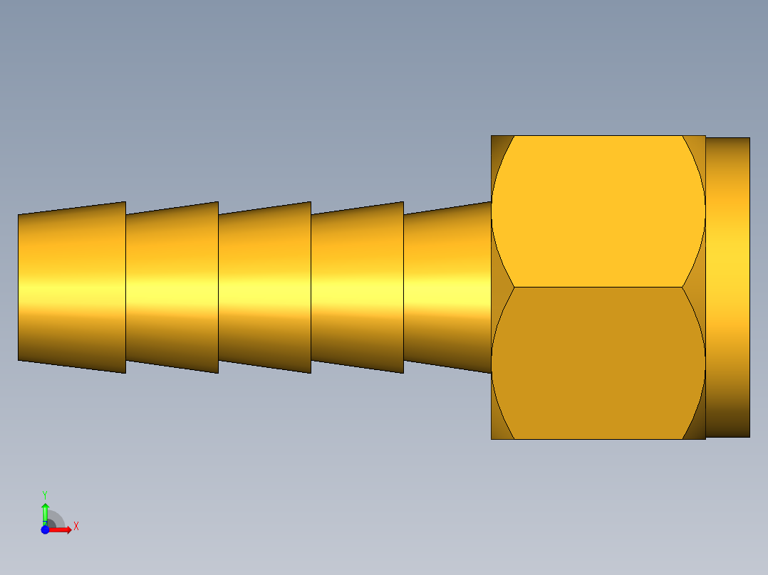 倒齿式工业管接头Hose Barb to Swivel Female Ball-End 128HBLSV-5-4前视图