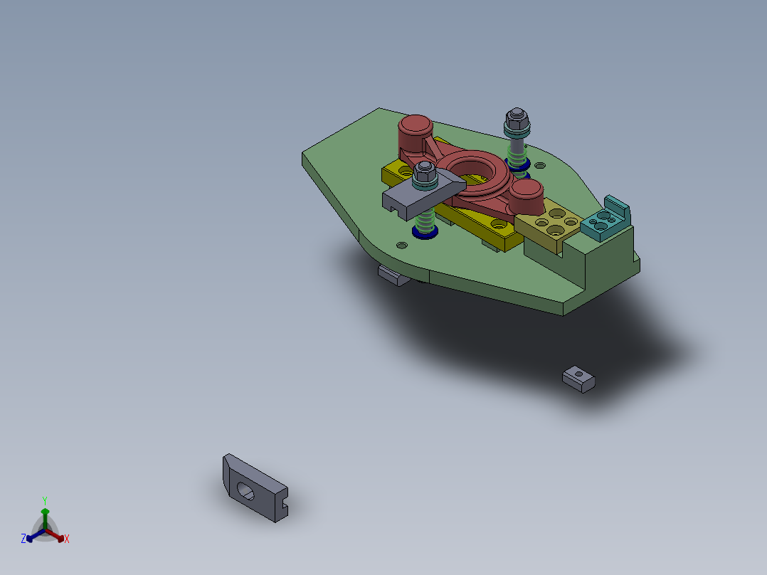 831008拨叉铣φ32外圆上端面三维SolidWorks图正等轴测图