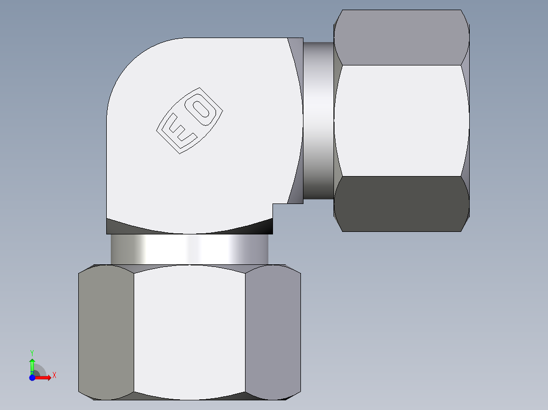 卡套式工业通用硬管接头EO_Union_elbow_W12LCF前视图