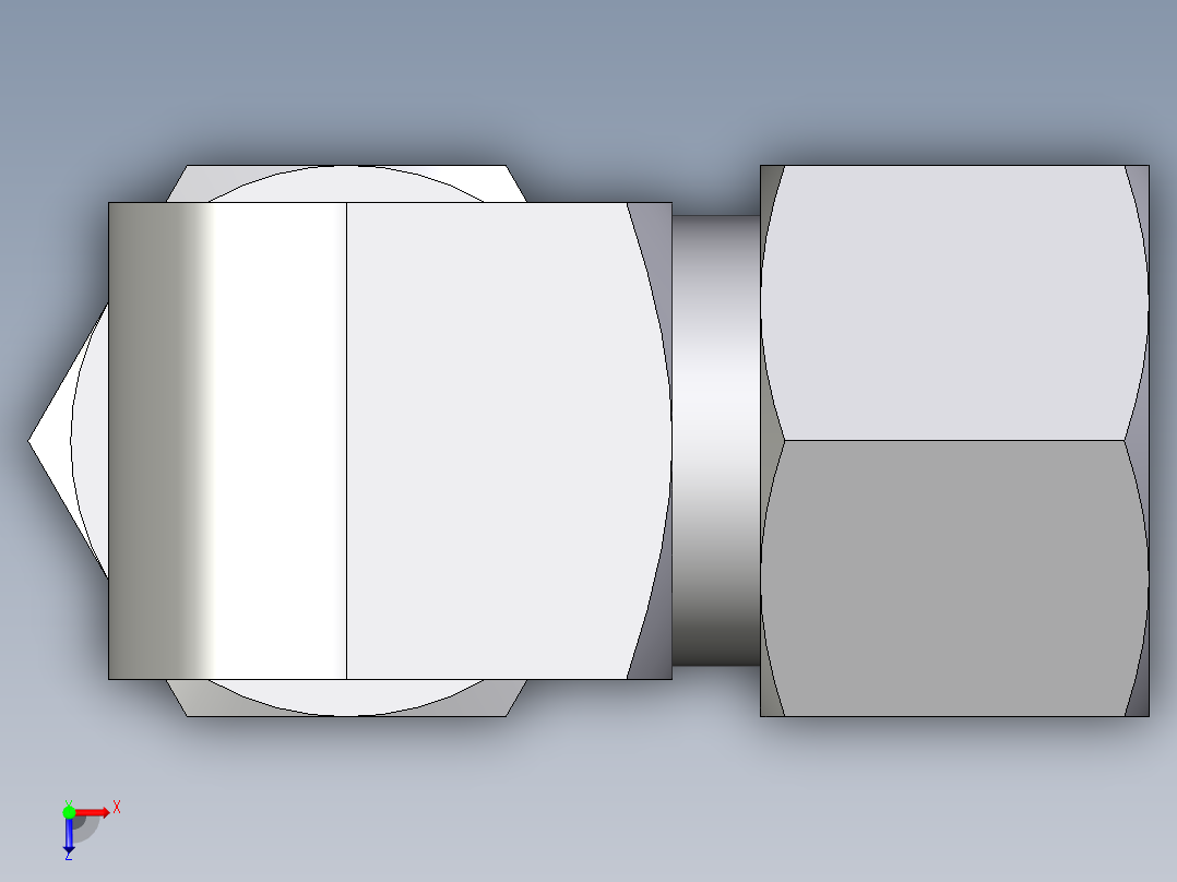 卡套式工业通用硬管接头EO_Union_elbow_W12LCF俯视图